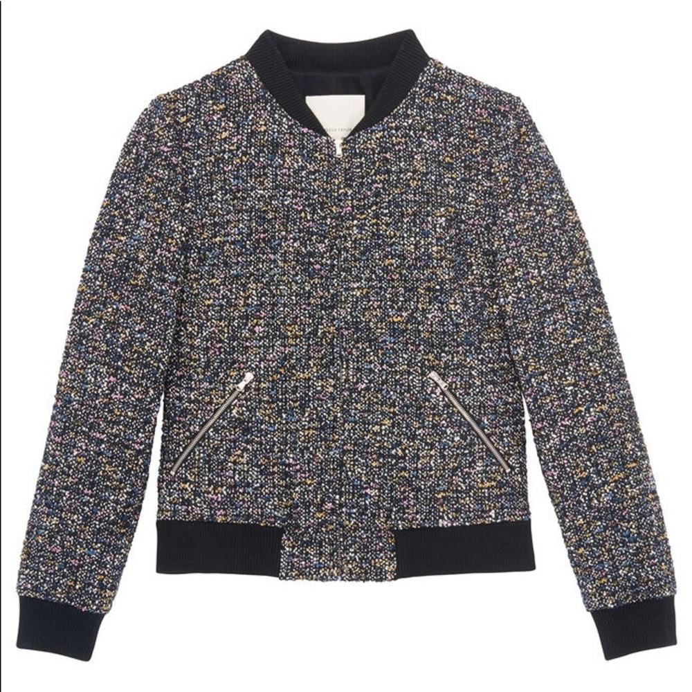 Rebecca Taylor Multicolor Tweed Bomber Jacket